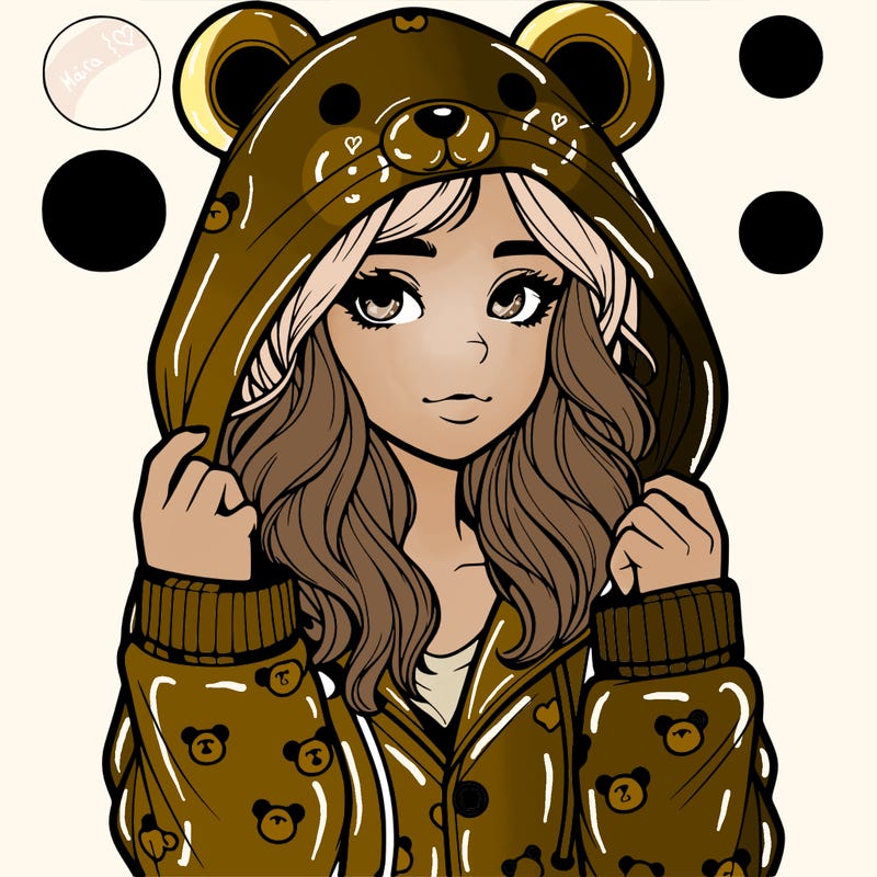 realistic girl in a animal pjs hoodie