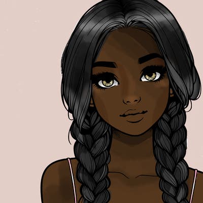 realistic girl with braids