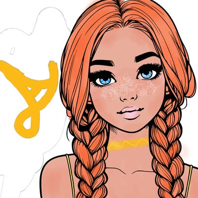 realistic girl with braids