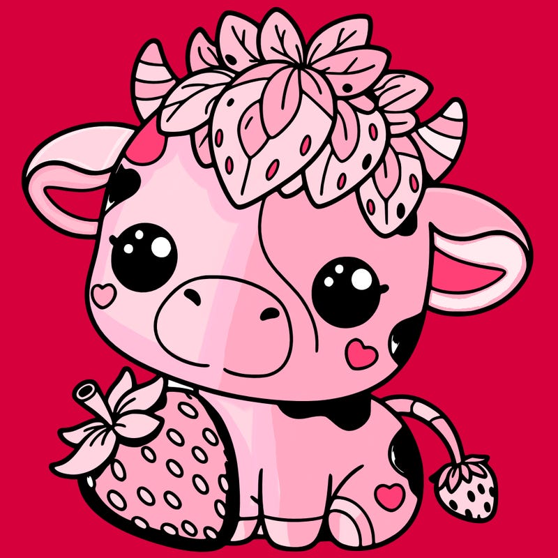 cute strawberry cow