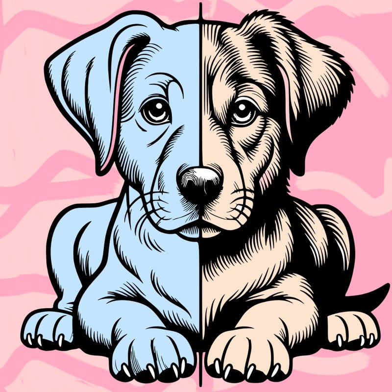 realistic dog split picture