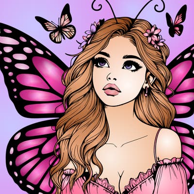 butterfly fairy realistic girl