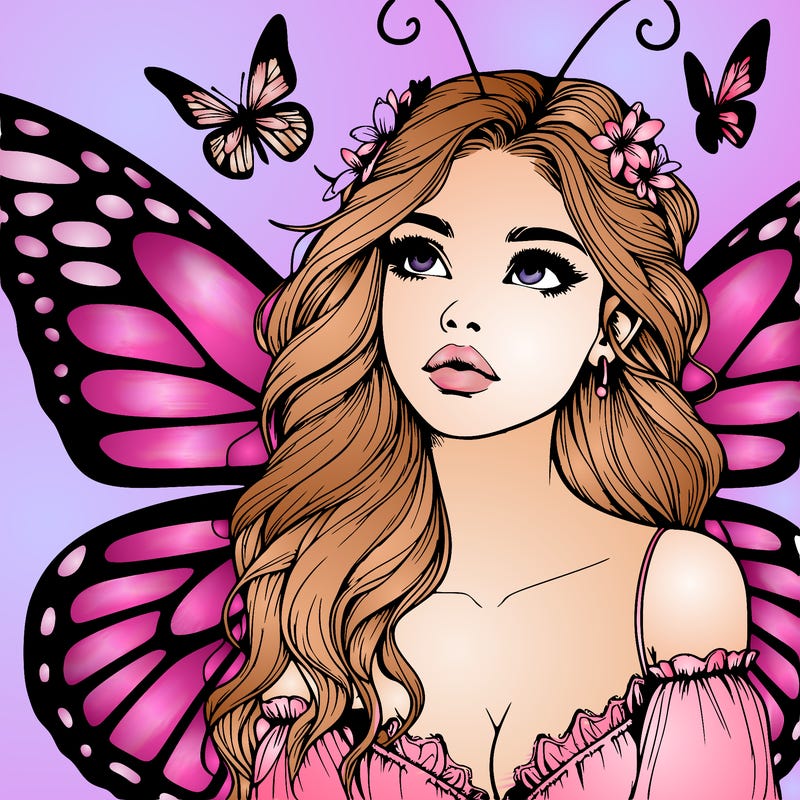 butterfly fairy realistic girl