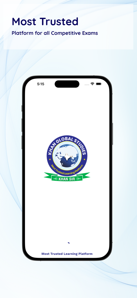 Khan Global Studies - Splash screen of the Khan Global Studies mobile app featuring the logo and tagline for competitive exam preparation.