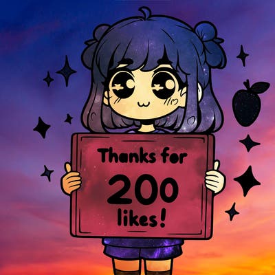 girl holding sign that says thanks for 200 likes!