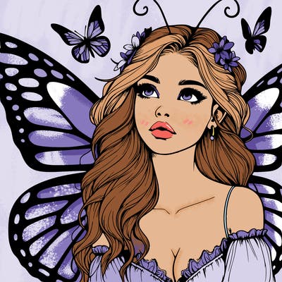 butterfly fairy realistic girl