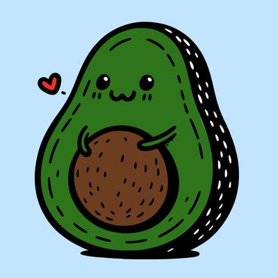 an avocado hugging an avocado