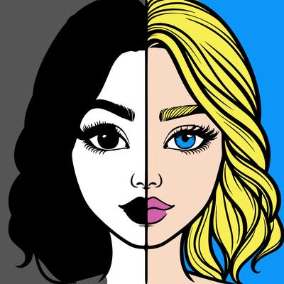 realistic girl split half