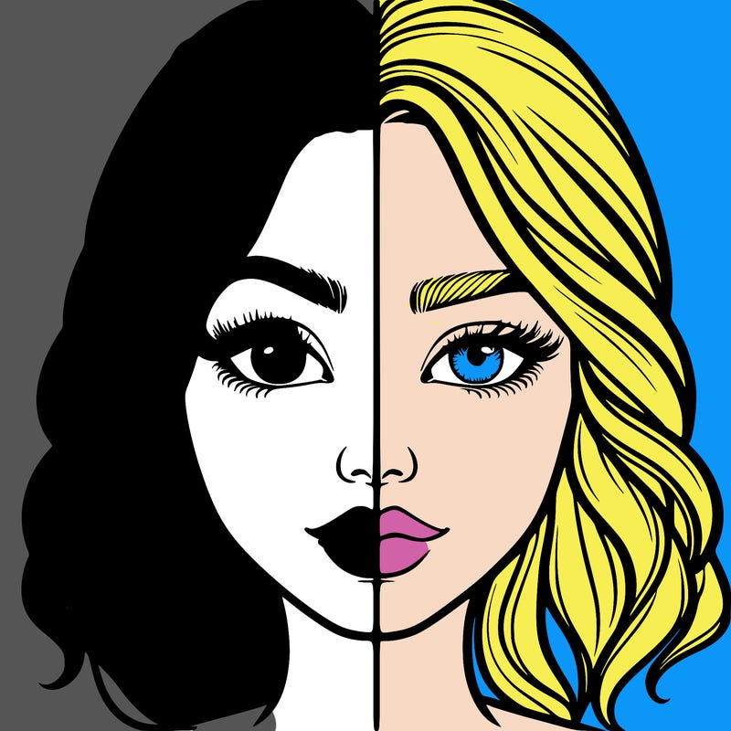 realistic girl split half