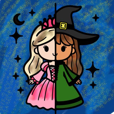split princess and witch