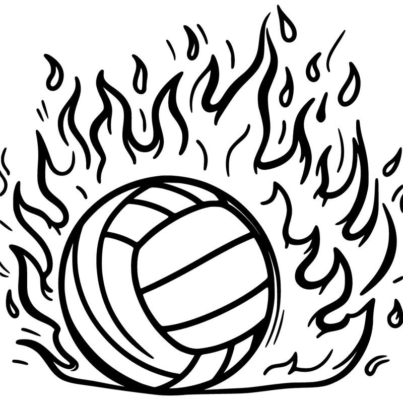 volleyball on fire