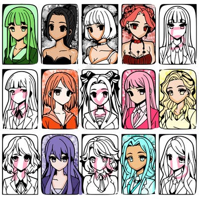 girls that look diffrent anime