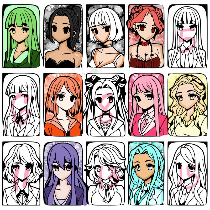 girls that look diffrent anime