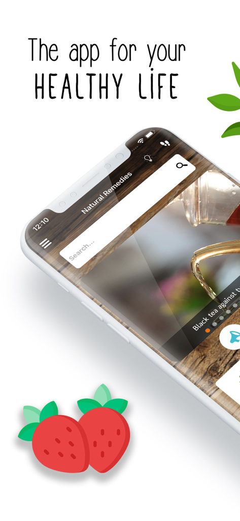Natural Remedies: healthy life - Smartphone screen displaying the Natural Remedies healthy life app interface