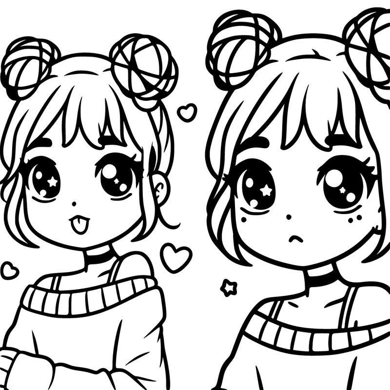 cute teenage girl with space buns