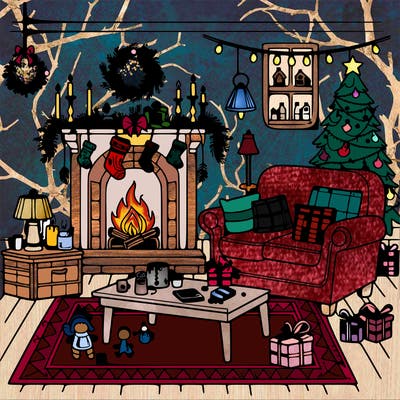 christmas livingroom