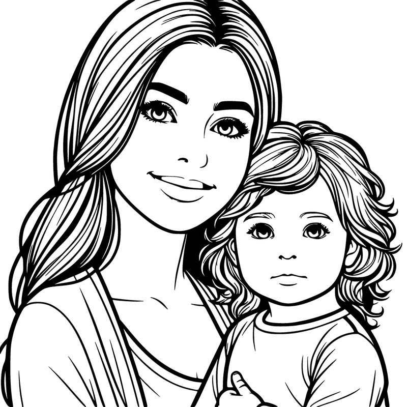 realistic mother and her toddler daughter