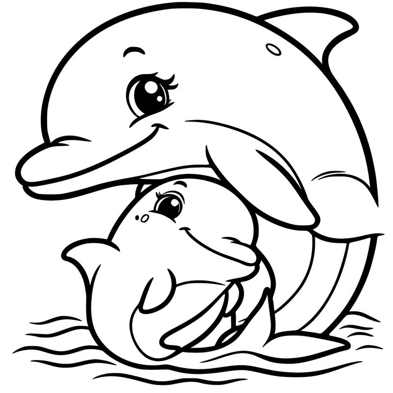 baby and mama dolphin