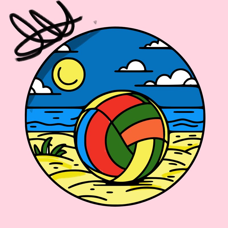 volleyball on a beach