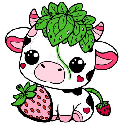 cute strawberry cow