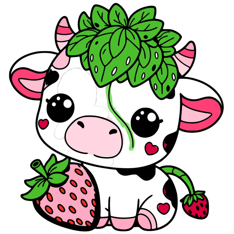 cute strawberry cow