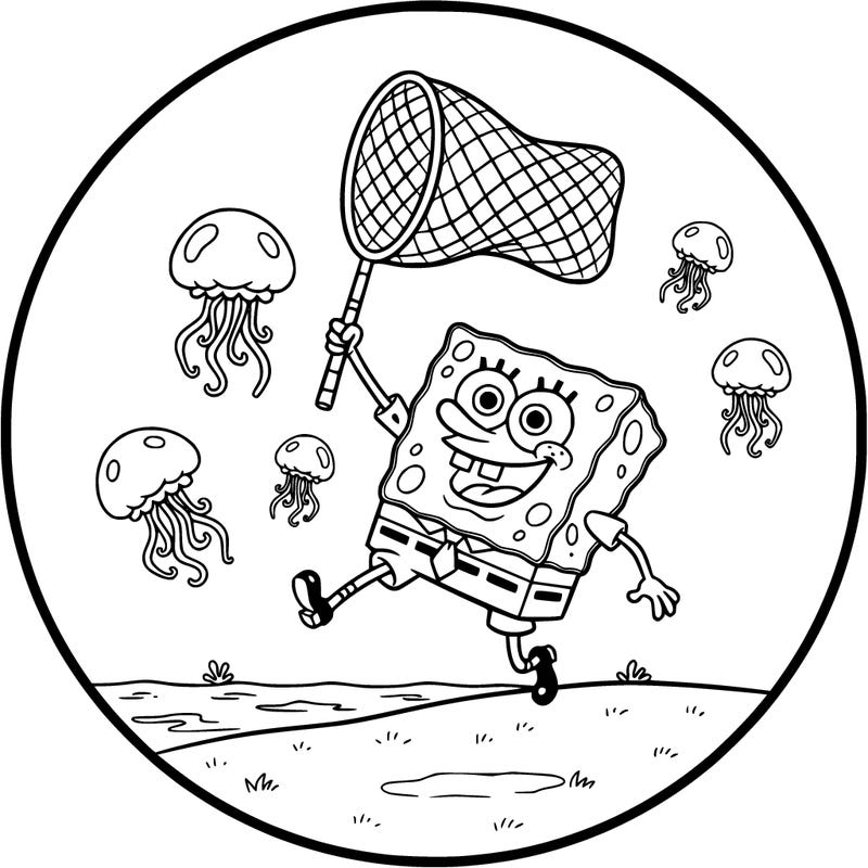 spongebob jellyfishing