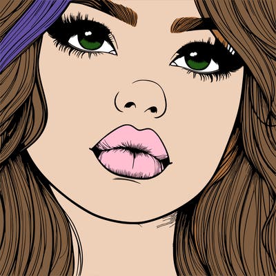 really realistic girl with lips