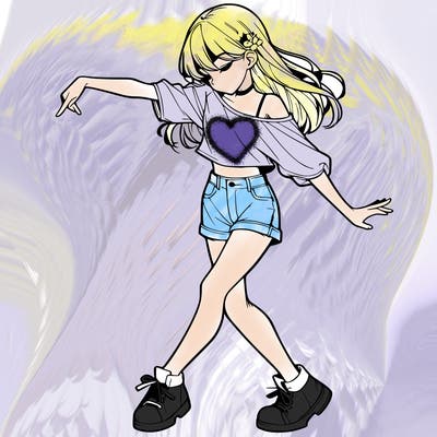 realistic girl danceing