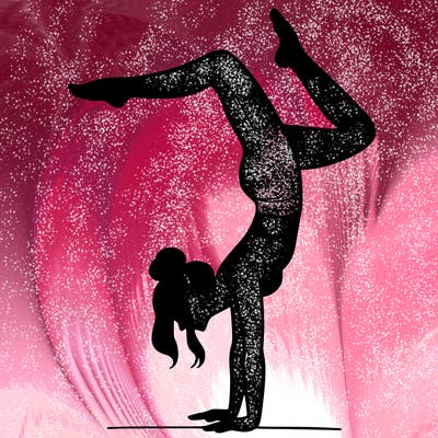 a woman doing a handstand