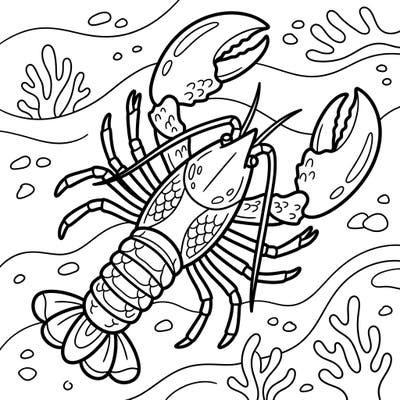 Engage in a calming creative activity with this American Lobster coloring page, thoughtfully designed for seniors. Featuring bold, clear outlines and an inviting underwater scene, it offers accessible fun and cognitive stimulation.