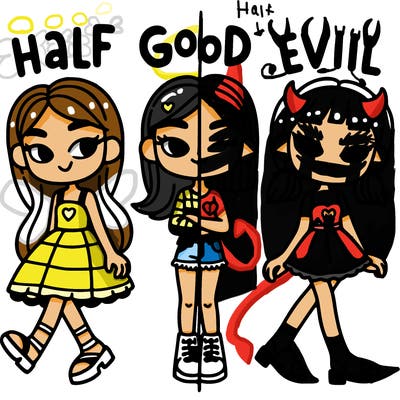 girls who's half good half evil