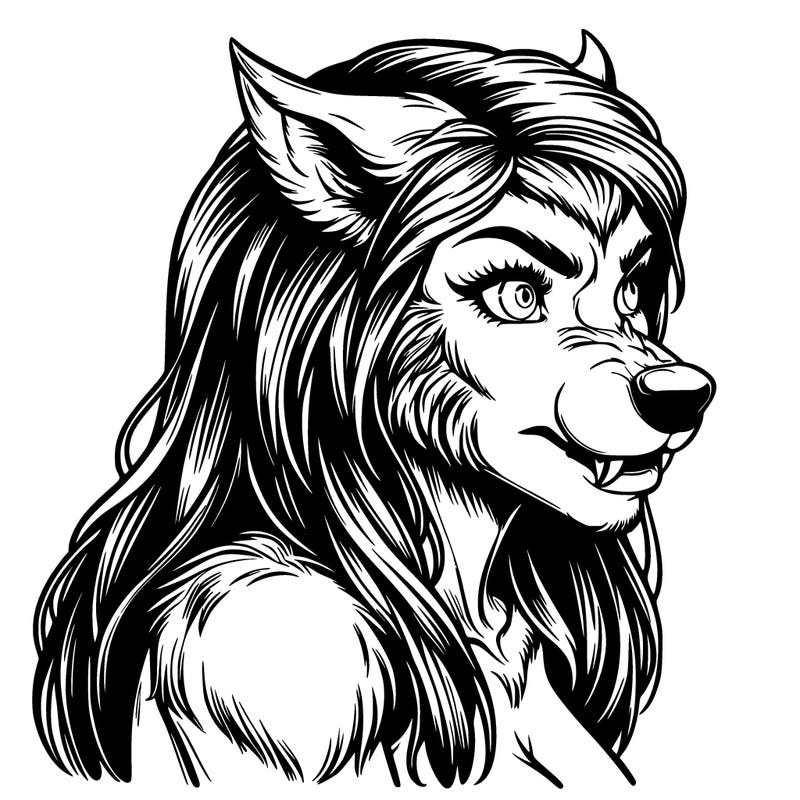 werewolf girl  realistic