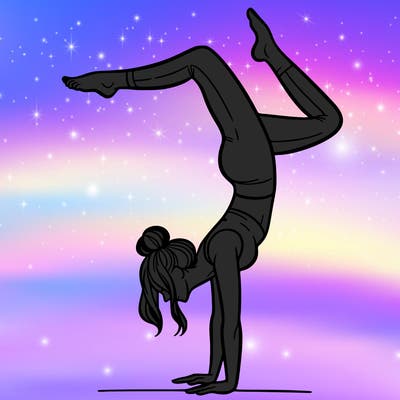 a woman doing a handstand