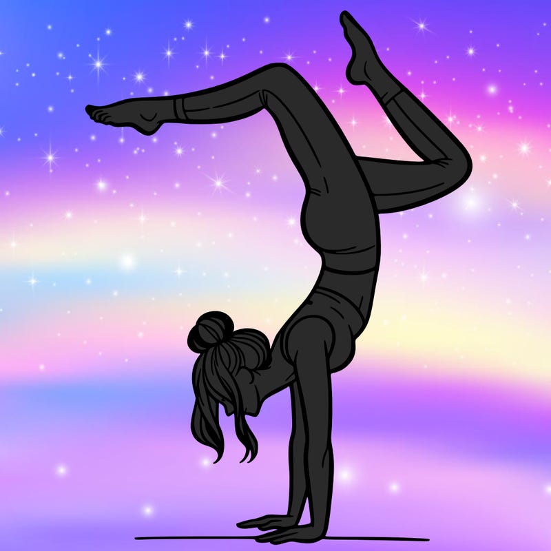 a woman doing a handstand