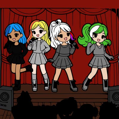 girls dancing and singing on stage