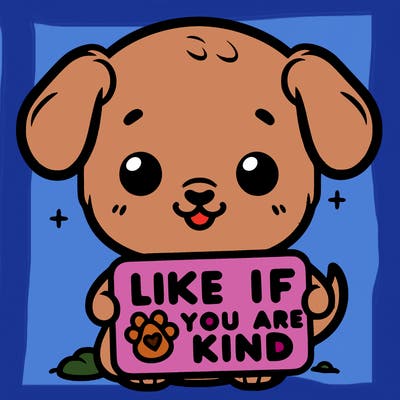 make a sign that says like if you are kind with a cute little dog