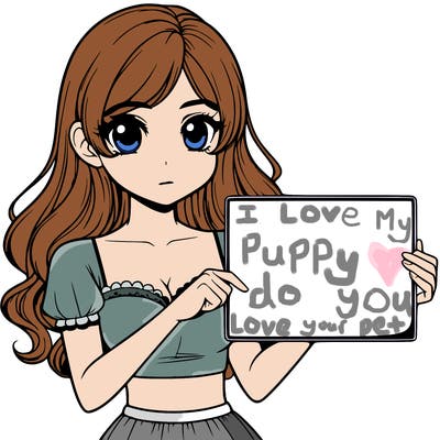 realistic pretty girl holding blank sign