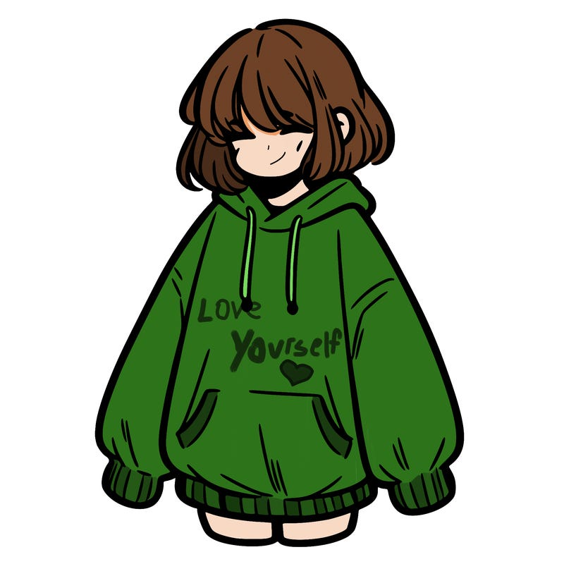 girl in baggy sweat shirt