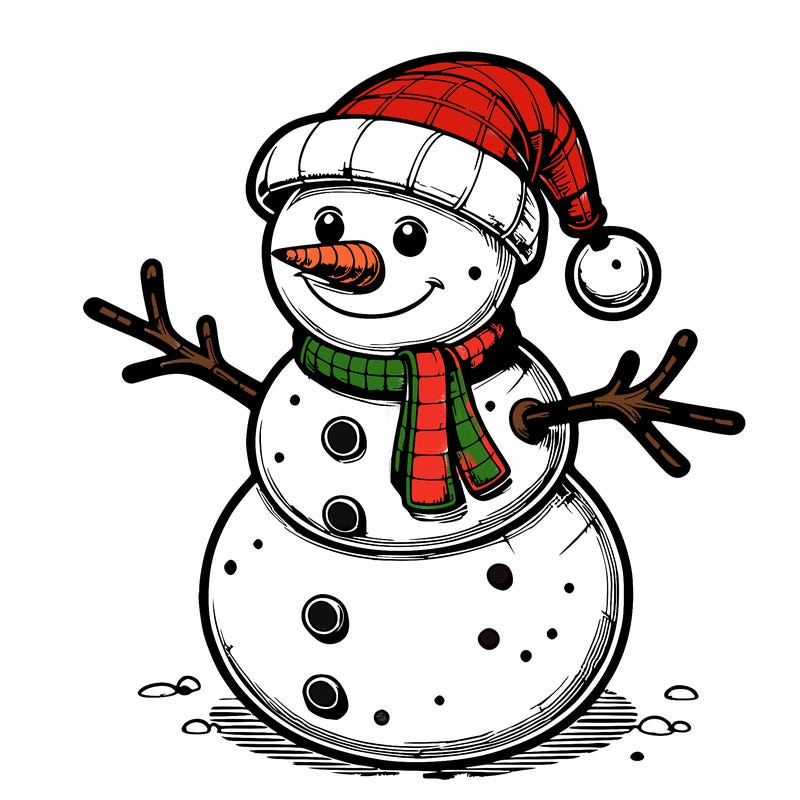 realistic christmas snowman