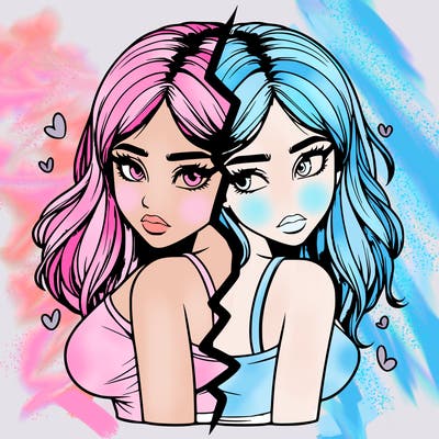 realistic girl split