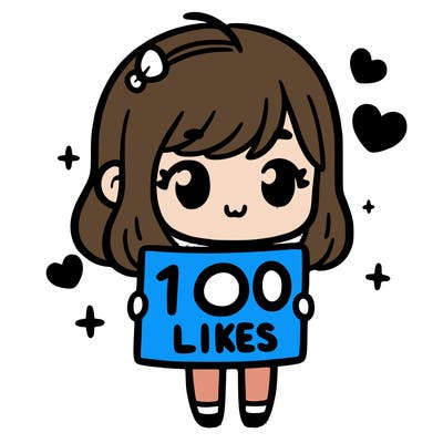 cute girl holding up a sign that says 100 likes