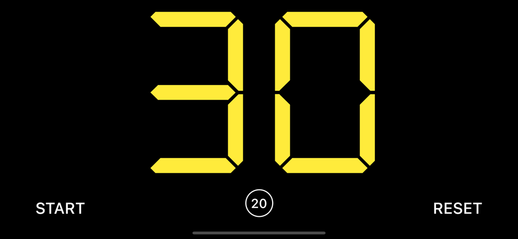Digital 30 second shot clock interface for water polo games
