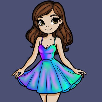 a woman with a short dress