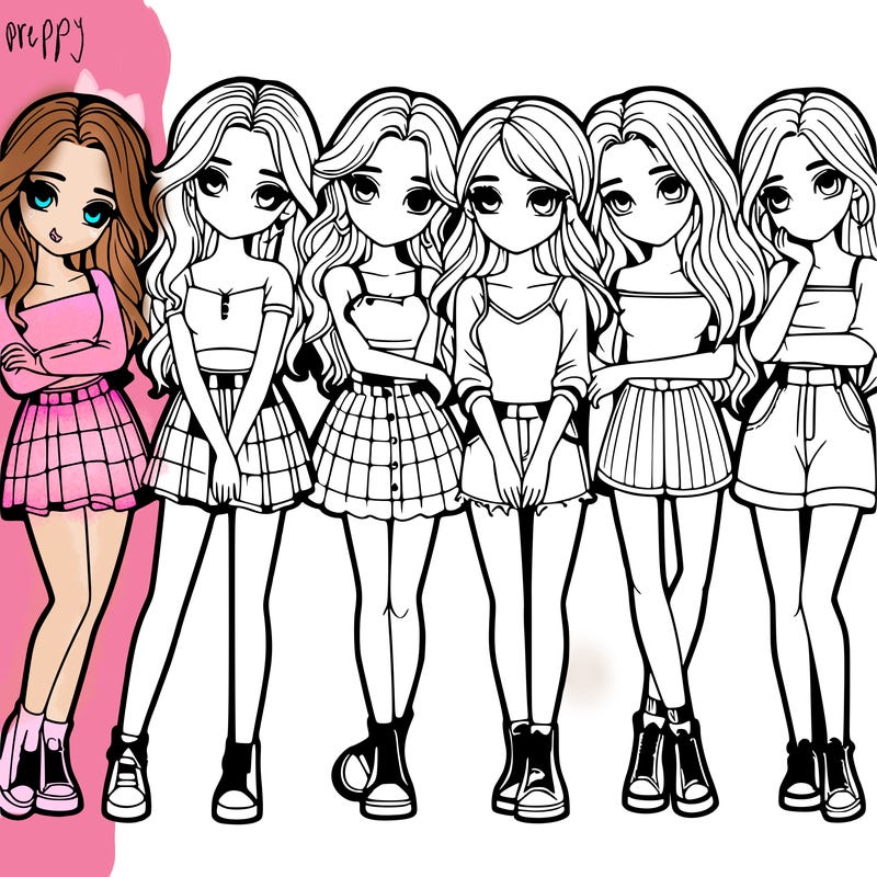 a group of girls realistic