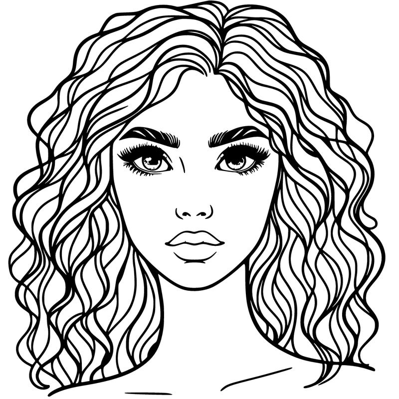 beautiful woman face with wavy hair and freckles