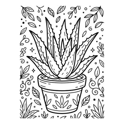 Discover the joy of coloring with this delightful aloe succulent plant, specially designed for young artists. Its clear lines and fun botanical background make it perfect for kids to explore their creativity.