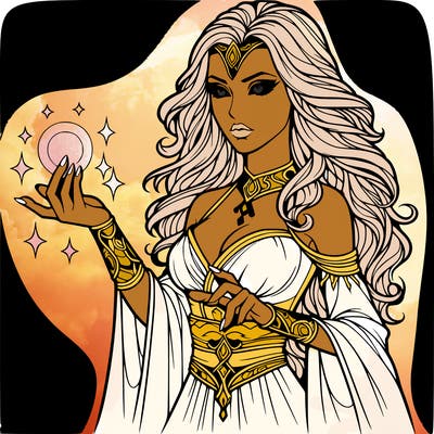 realistic women sorcerer using magic