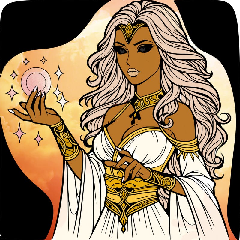 realistic women sorcerer using magic