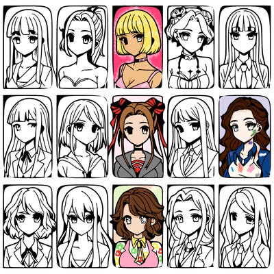 girls that look diffrent anime