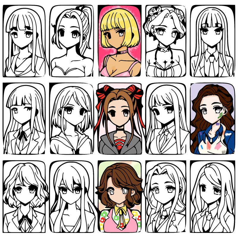 girls that look diffrent anime